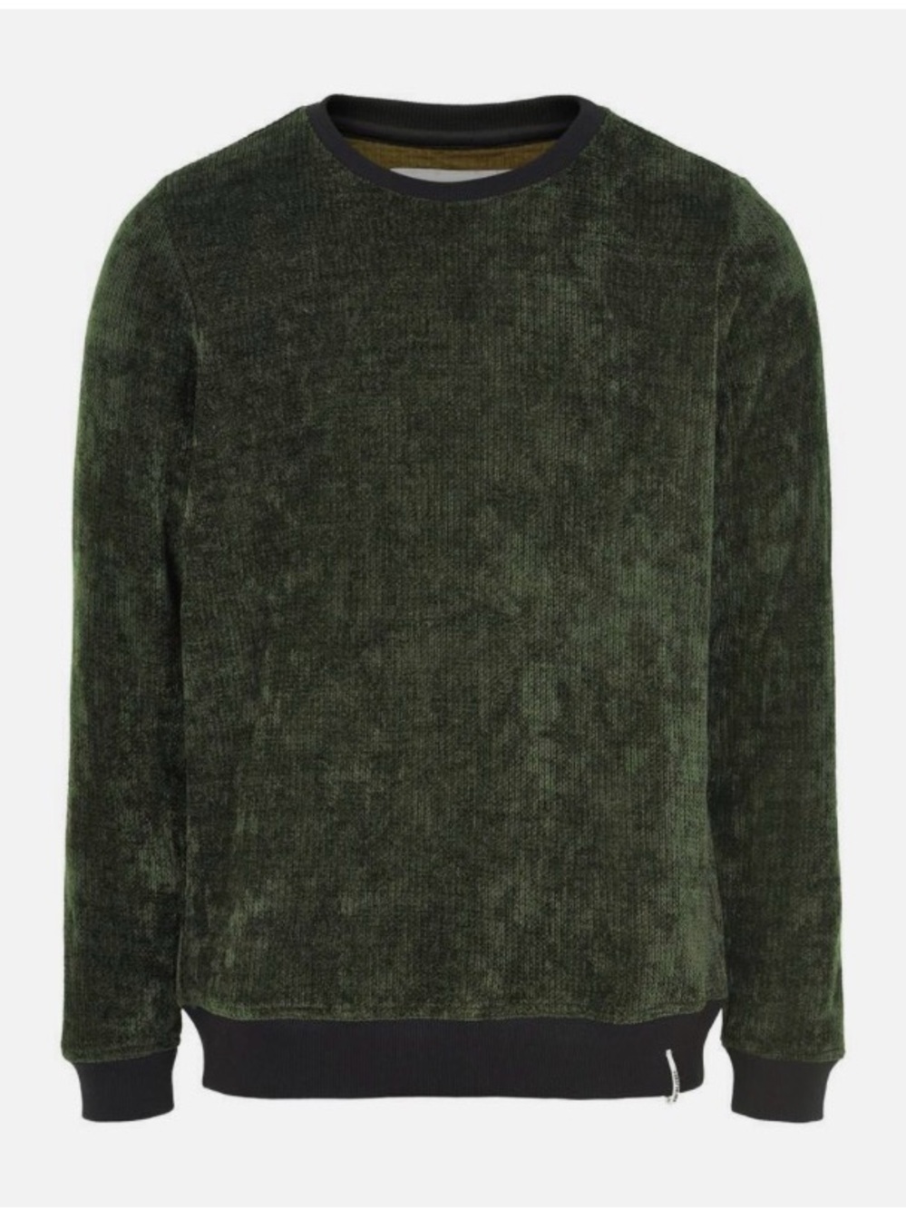Anerkjendt Men's Olive Crewneck Textured Sweater